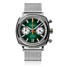 Chronograph 42 green sunburst mesh bracelet - Wilson Watches