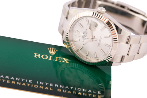 Rolex Datejust 41mm 126334 Silver Index Dial Fluted Bezel Oyster Bracelet - Wilson Watches 