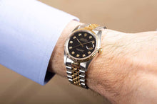 Rolex Datejust 36MM – STEEL & GOLD – BLACK DIAMOND DIAL – 16233 - Wilson Watches