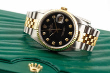 Rolex Datejust 36MM – STEEL & GOLD – BLACK DIAMOND DIAL – 16233 - Wilson Watches