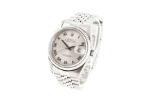Rolex Datejust 36 Stainless Steel White & Gold Bezel Silver Roman Dial Watch 16234 left view